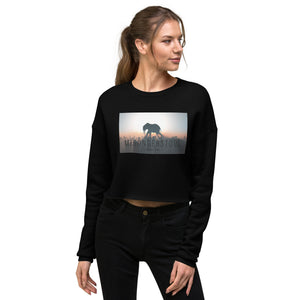 Women Elephant Surreal Crop Top Sweatshirt