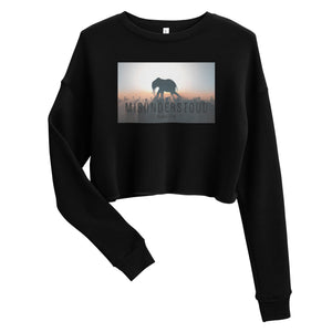Women Elephant Surreal Crop Sweatshirt